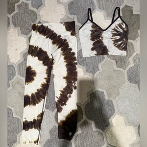 Tory Sport Tie-Dye Brown and Cream Top